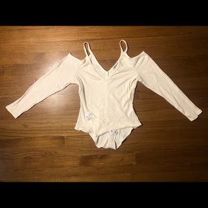 Charlotte Russe Cream Bodysuit, Size L